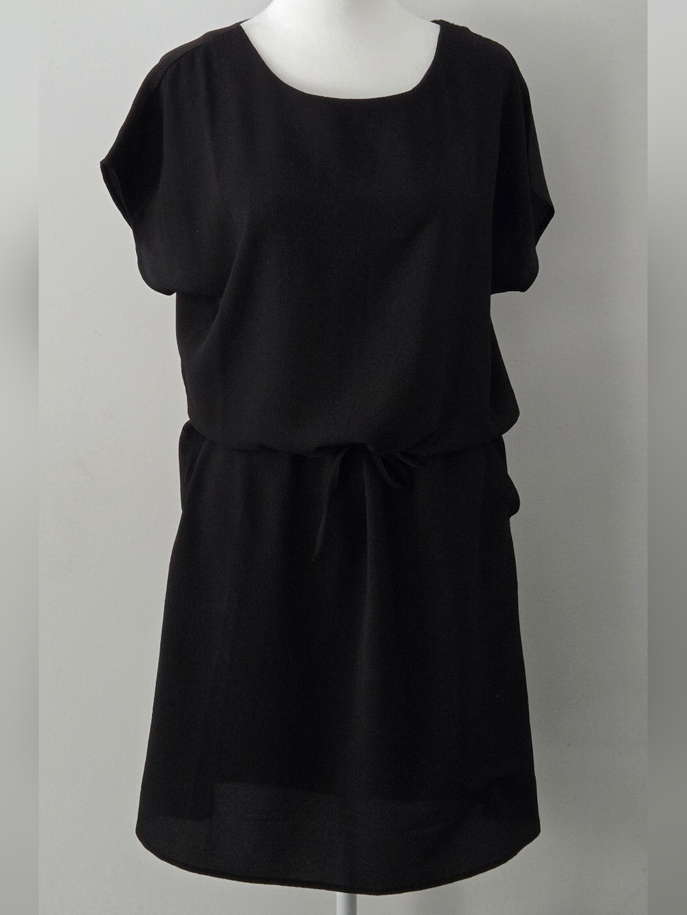 Only Black Midi Drawstring Waist Dress